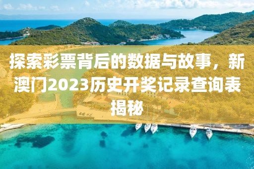 探索彩票背后的数据与故事，新澳门2023历史开奖记录查询表揭秘