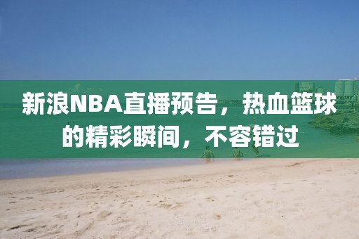 新浪NBA直播预告，热血篮球的精彩瞬间，不容错过