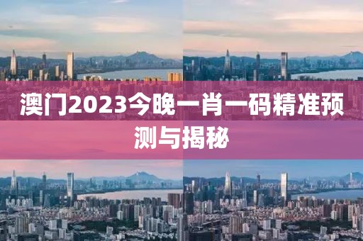 澳门2023今晚一肖一码精准