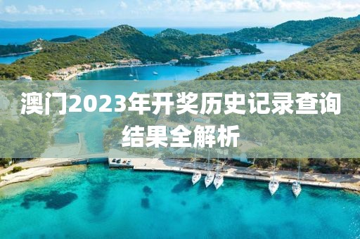 澳门2023开奖历史记录查询结果