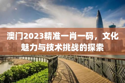 澳门2023精准一肖一码