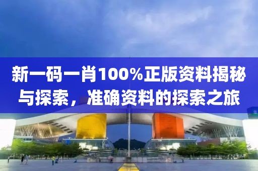 新一码一肖100%正版资料揭秘与探索，准确资料的探索之旅