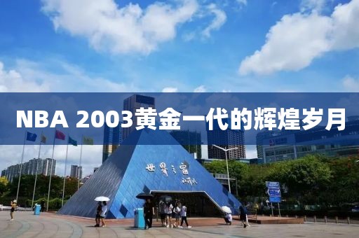 NBA 2003黄金一代的辉煌岁月